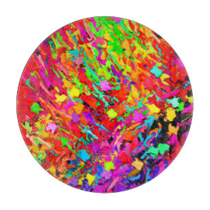 Planche À Découper Motif Abstrait de Chaos colorés