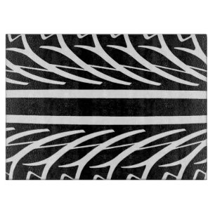Planche À Découper Motif abstrait de texture de pneu en noir et blanc