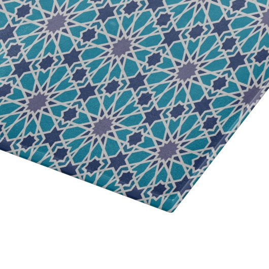 Planche À Découper Motif Abstrait En Bleu Et Gris (Coin)