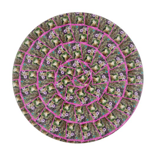 Planche À Découper Motif abstrait en spirale de suricates, (Devant)