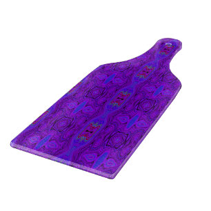 Planche À Découper Motif Abstrait Rétro Violet et Bleu Royal