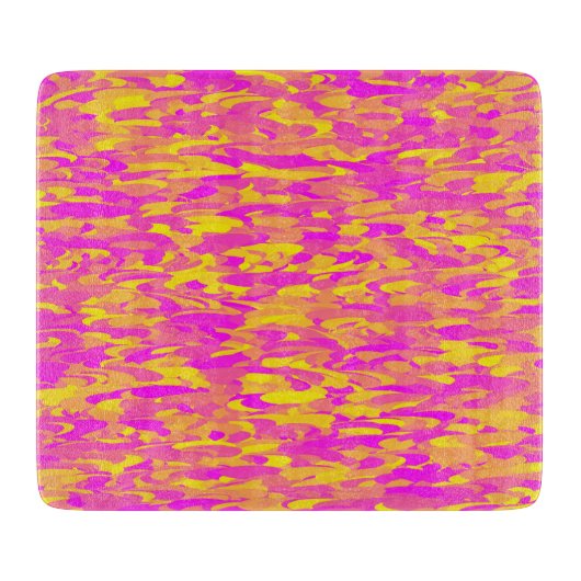 Planche À Découper Motif Abstrait rose jaune orange (Devant)
