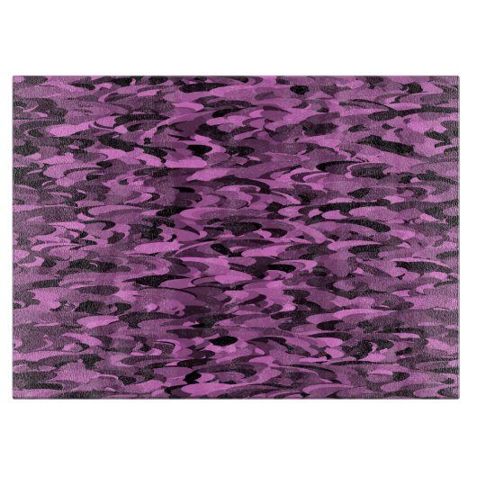 Planche À Découper Motif Abstrait Violet Noir (Devant)