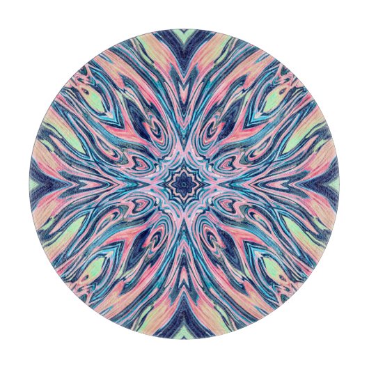 Planche À Découper motif agate de corail océanique (Devant)