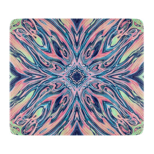 Planche À Découper motif agate de corail océanique (Devant)