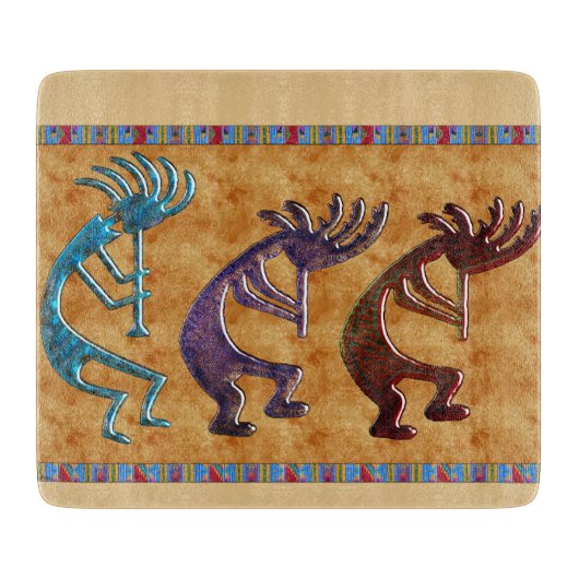 Planche À Découper Motif amérindien Kokopelli 3D Anasazi (Devant)