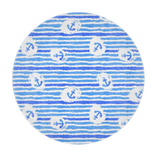 Planche À Découper Motif Ancre d'aquarelle 1 (Devant)