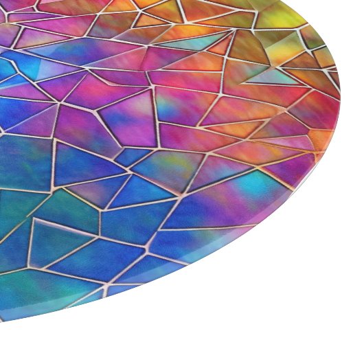 Planche À Découper Motif arc-en-ciel en verre tendu (Coin)
