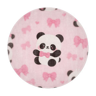Planche À Découper Motif Arc-en-ciel Kawaii Panda Rose