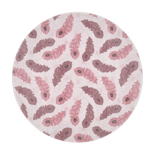 Planche À Découper motif aux plumes de paons (Devant)