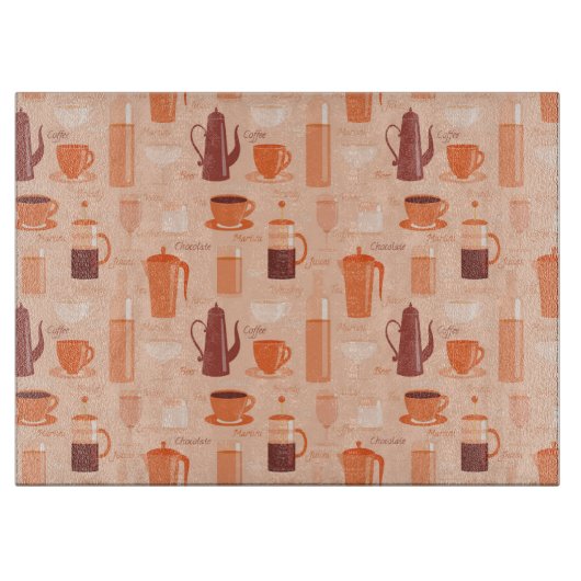 Planche À Découper Motif avec boissons et texte (Devant)