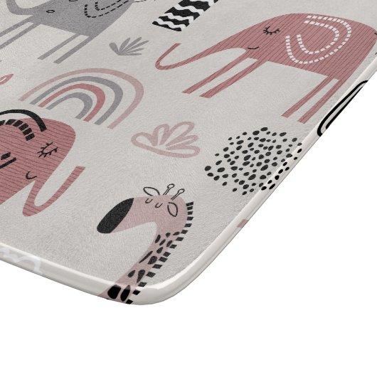 Planche À Découper motif avec de mignons éléphants et girafes géant (Coin)