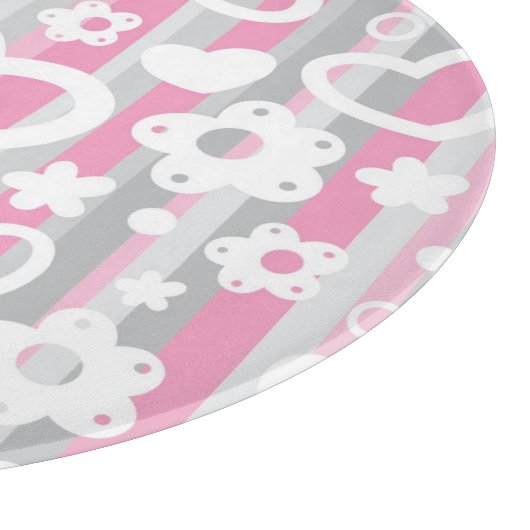 Planche À Découper Motif avec des coeurs et des fleurs (Coin)