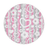 Planche À Découper Motif avec des coeurs et des fleurs (Devant)