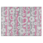 Planche À Découper Motif avec des coeurs et des fleurs (Devant)