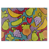 Planche À Découper Motif avec des fruits et légumes (Devant)