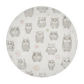 Planche À Découper Motif avec des hiboux (Devant)