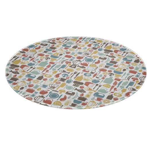 Planche À Découper Motif avec des icônes de cuisine (Coin)