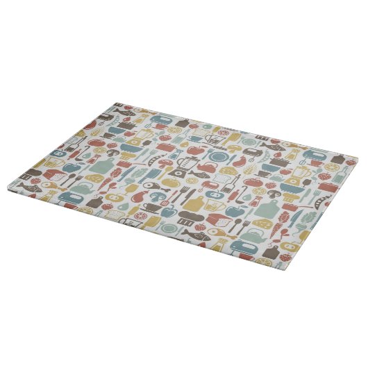 Planche À Découper Motif avec des icônes de cuisine (Coin)