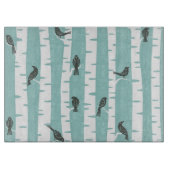 Planche À Découper Motif avec des oiseaux et des arbres (Devant)