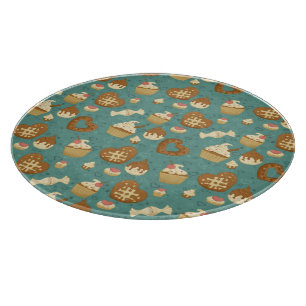 Planche À Découper Motif avec des petits gâteaux et des sucreries