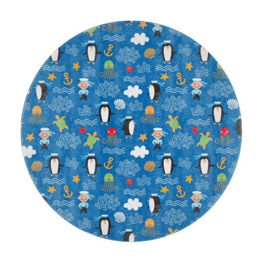 Planche À Découper motif avec le thème de mer (Devant)