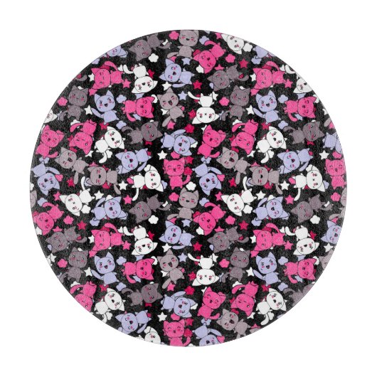 Planche À Découper motif avec les chats mignons 3 de griffonnage de (Devant)