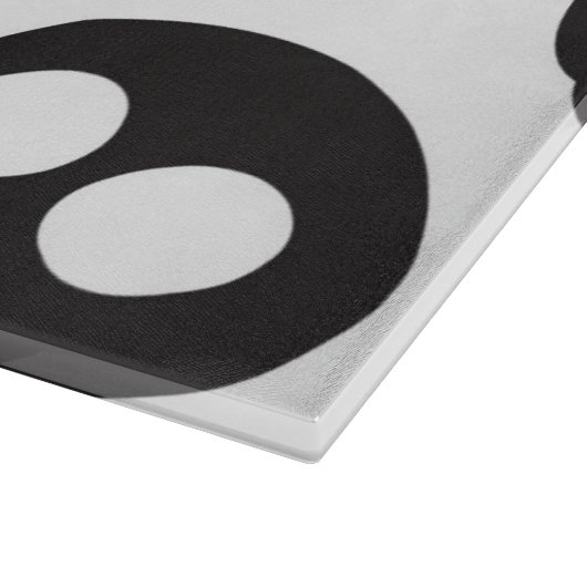 Planche À Découper Motif avec les crânes noirs sur le blanc (Coin)