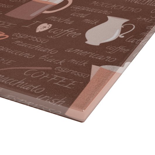 Planche À Découper Motif avec les éléments relatifs de café (Coin)