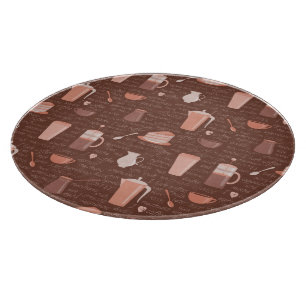 Planche À Découper Motif avec les éléments relatifs de café