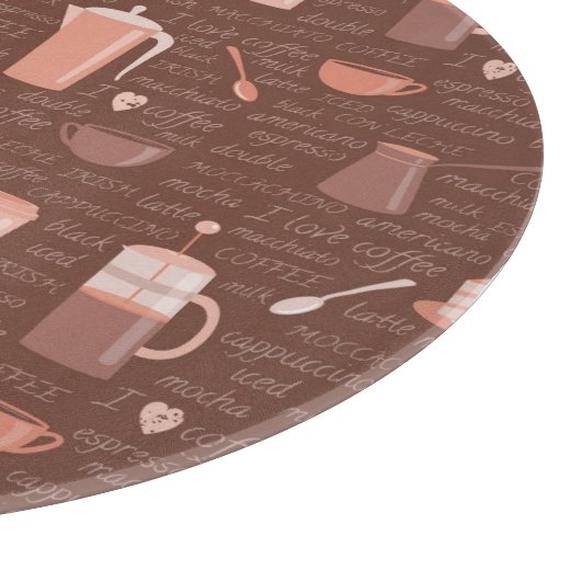 Planche À Découper Motif avec les éléments relatifs de café (Coin)
