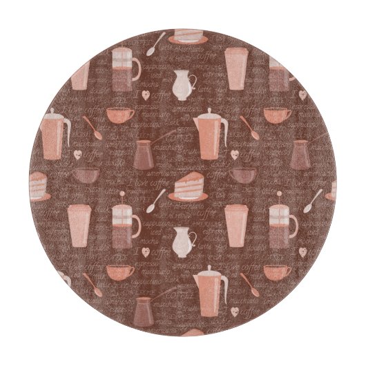 Planche À Découper Motif avec les éléments relatifs de café (Devant)