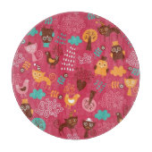 Planche À Découper Motif avec les oiseaux et les chats mignons (Devant)