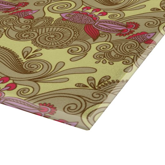 Planche À Découper Motif avec les poissons et la vague (Coin)