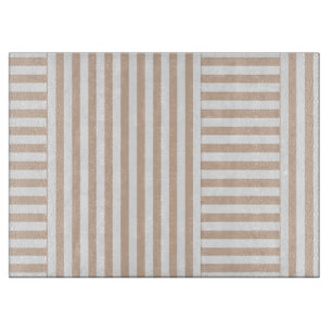 Planche À Découper motif beige blanc rayé