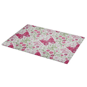 Planche À Découper Motif blanc floral