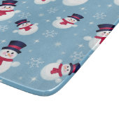 Planche À Découper Motif bleu de Noël avec des bonhommes de neige et (Coin)