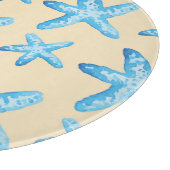 Planche À Découper Motif bleu d'étoiles de mer d'aquarelle (Coin)