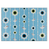 Planche À Découper motif bleu d'oiseau et de fleurs (Devant)