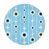 Planche À Découper motif bleu d'oiseau et de fleurs (Devant)