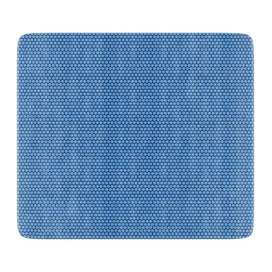 Planche À Découper Motif bleu noir hexagonal (Devant)