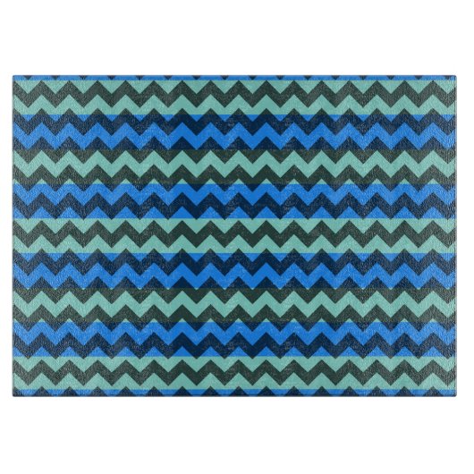 Planche À Découper Motif Blue Chevron (Devant)