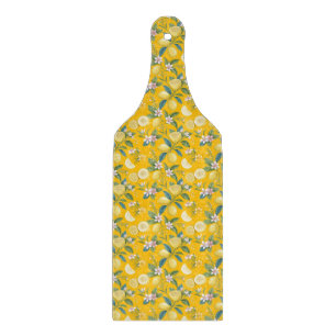 Planche À Découper Motif botanique floral de citron frais