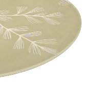 Planche À Découper Motif botanique vert sauge avec feuille dessinée à (Coin)
