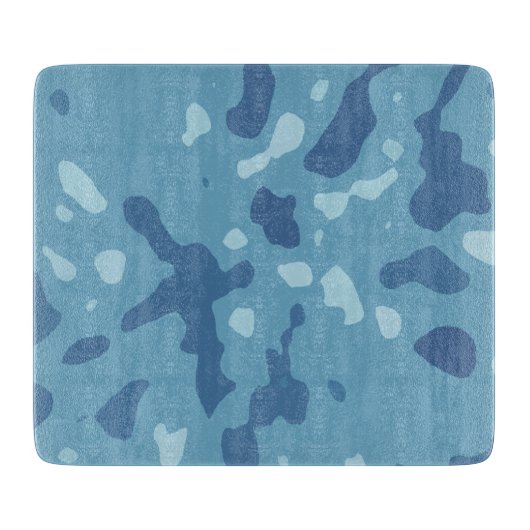 Planche À Découper Motif camouflage abstrait bleu pastel (Devant)