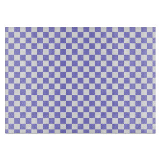 Planche À Découper Motif Carreaux Pervenche et Blanc