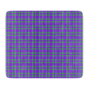 Planche À Découper Motif carreaux vert et violet