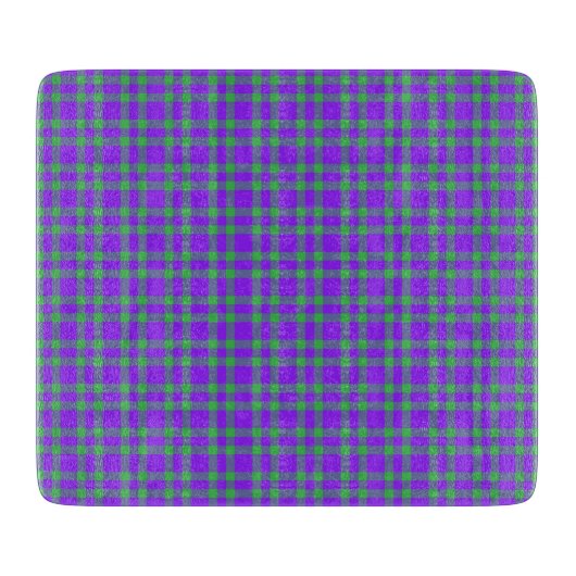 Planche À Découper Motif carreaux vert et violet (Devant)