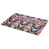 Planche À Découper Motif Chevron De Main Noire, Orange Et Rose (Coin)