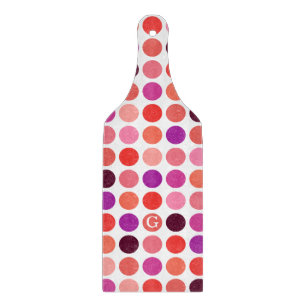 Planche À Découper Motif chic et coloré à pois monogramme